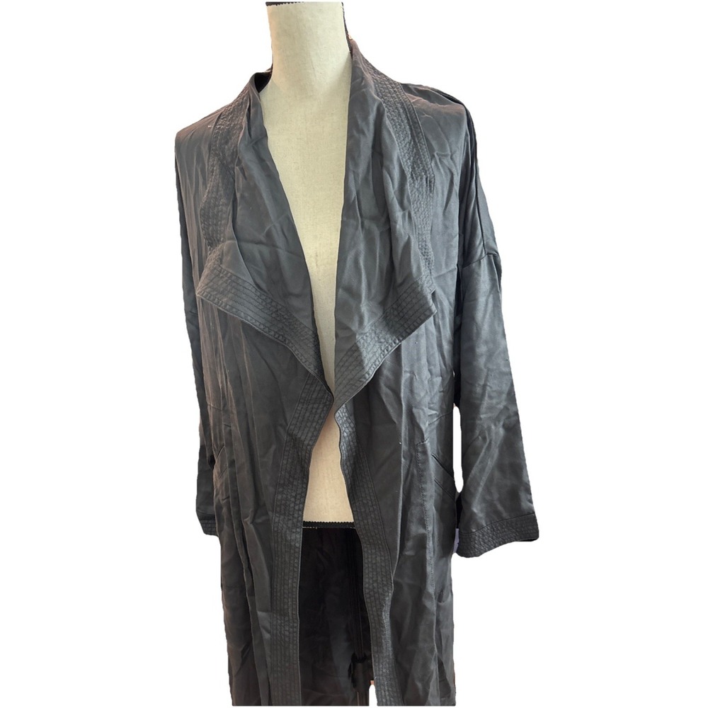 HEI HEI Anthropologie Womens Gray Trapunto Duster Trench Coat sz Sm Msrp $138 - Picture 4 of 4